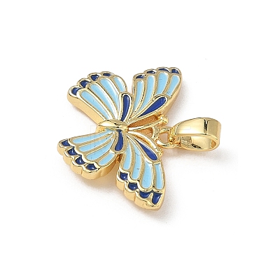 Brass Enamel Pendants KK-F924-11G-01-1