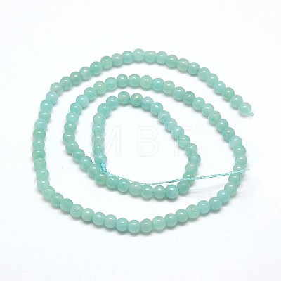 Natural Amazonite Round Bead Strands G-N0081-4mm-17-1