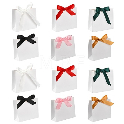 White Cardboard Paper Wedding Candy Boxes with Ribbon CON-FZC0002-002D-1