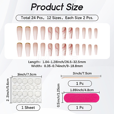 ABS Plastic Full Cover Press On False Nails MRMJ-CP0001-72-1