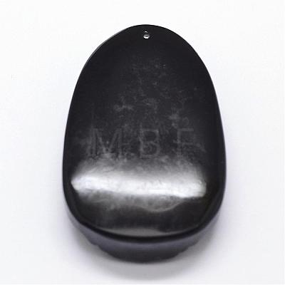 Natural Obsidian Carven Pendants G-A169-026G-1
