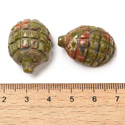 Natural Unakite Carved Hedgehog Statues Ornament DJEW-C019-03E-1