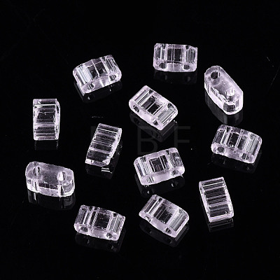 2-Hole Transparent Glass Seed Beads SEED-N004-002-C01-1