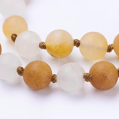 Natural Topaz Jade Beaded Necklaces NJEW-P202-36-B23-1