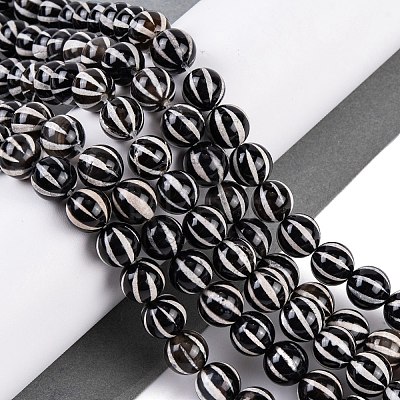 Tibetan Style dZi Beads Strands G-C133-A03-03-1