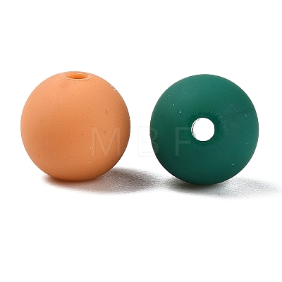 Rubberized Style Imitated Silicone Acrylic Beads MACR-T048-01C-01-1