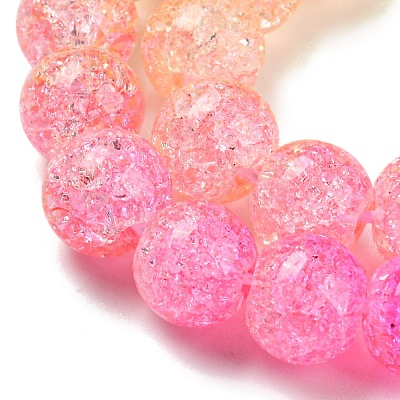 Spray Painted Crackle Glass Beads Strands DGLA-C002-8mm-01-1