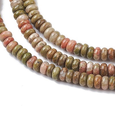 Natural Unakite Beads Strands G-H292-A16-02-1