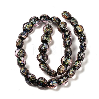 Handmade Dichroic Foil Glass Beads Strands DICH-U001-11F-1