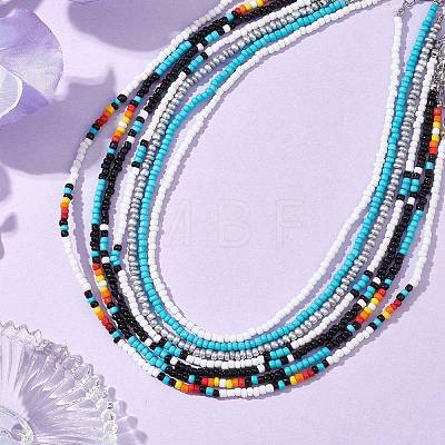 Glass Bead Necklaces for Women NJEW-JN04671-1