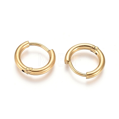 Ion Plating(IP) 304 Stainless Steel Huggie Hoop Earrings LS-EJEW-F111A-13mm-G-1