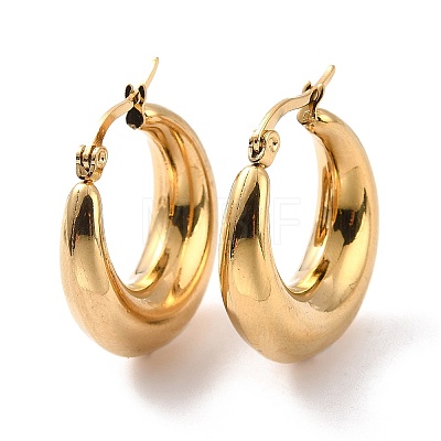 PVD Vacuum Plating 304 Stainless Steel Chunky Hoop Earrings for Women X-EJEW-F280-06C-G-1