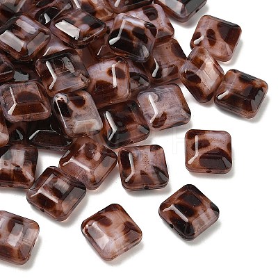 Opaque Acrylic Imitation Leopard Print Beads OACR-B052-03-1