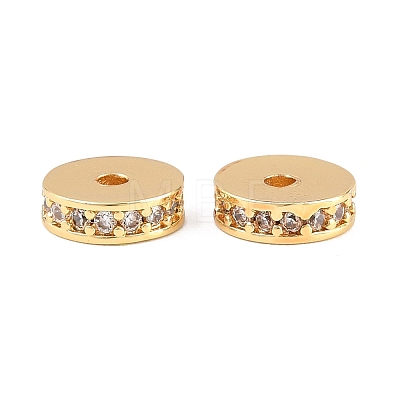 Brass Micro Pave Clear Cubic Zirconia Beads KK-H292-40G-1