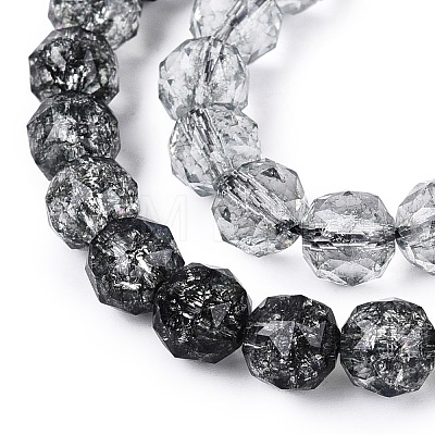 Crackle Transparent Glass Beads Strands GLAA-Q108-02A-01-1