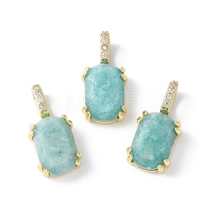 Natural Amazonite Pendants KK-F892-31G-01-1