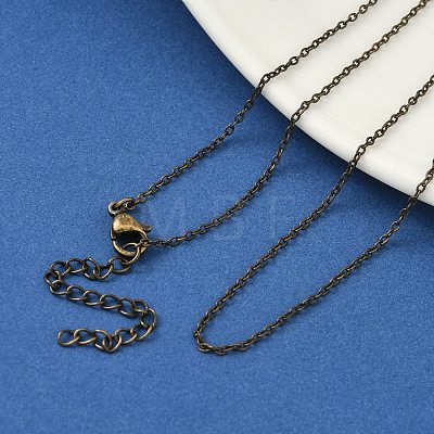 304 Stainless Steel Cable Chain Necklaces for Unisex NJEW-K249-24AB-1