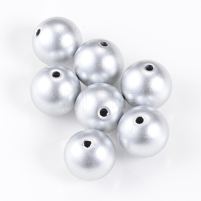 Matte Style Spray Painted Acrylic Beads LS-X-ACRP-S669-10mm-01-1