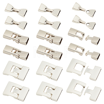   18 Sets 3 Style Tibetan Style Alloy Snap Lock Clasps FIND-PH0008-27-1