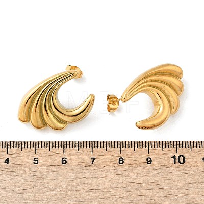 304 Stainless Steel Sea Wave Stud Earrings EJEW-M073-07G-02-1