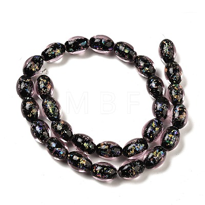 Handmade Dichroic Foil Glass Beads Strands DICH-U001-12E-1