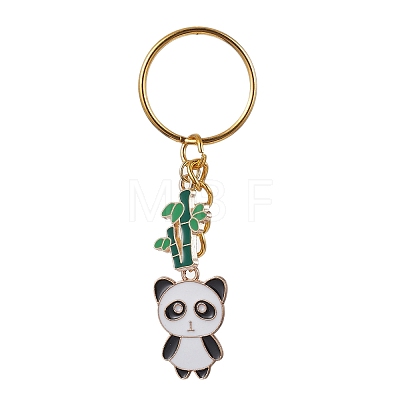 Panda & Bamboo Alloy Enamel Pendant Keychains KEYC-JKC00629-1