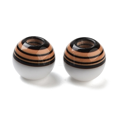 Resin Striped European Beads RESI-Z030-06A-1