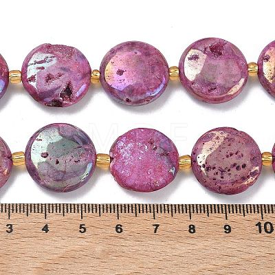 Electroplated Natural Druzy Geode Crystal Beads Strands G-G459-04I-1