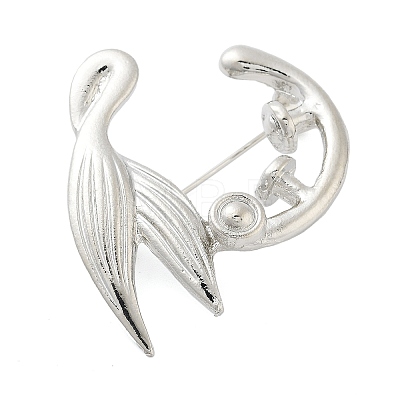 Whale Tail Zinc Alloy Brooches for Backpack Clothes JEWB-S029-01P-1