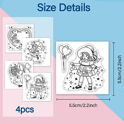 4Pcs 4 Styles PVC Stamp DIY-WH0487-0055-1