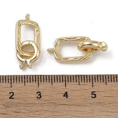 Brass Fold Over Clasps KK-G497-29G-1