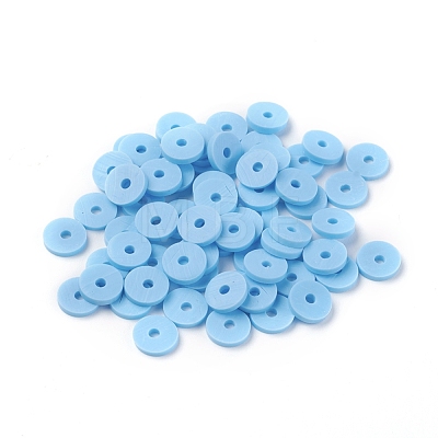Flat Round Eco-Friendly Handmade Polymer Clay Beads CLAY-R067-6.0mm-36-1