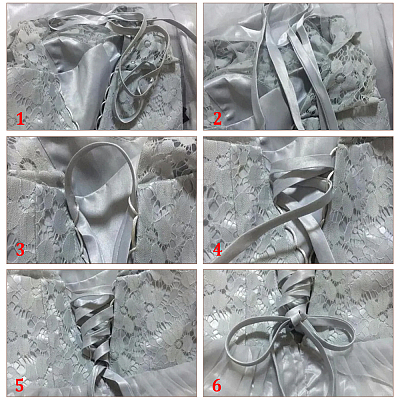 Satin Wedding Dress Back Tie Rope SRIB-WH0011-039B-1