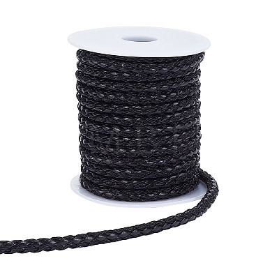 10M Flat Braided PU Leather Cord WL-WH0002-01-1