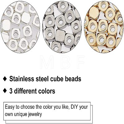 Unicraftale 60Pcs 3 Colors 304 Stainless Steel Beads STAS-UN0025-19-1
