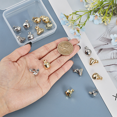 16Pcs 8 Style Alloy Clip-on Earring Findings FIND-CA0008-23-1
