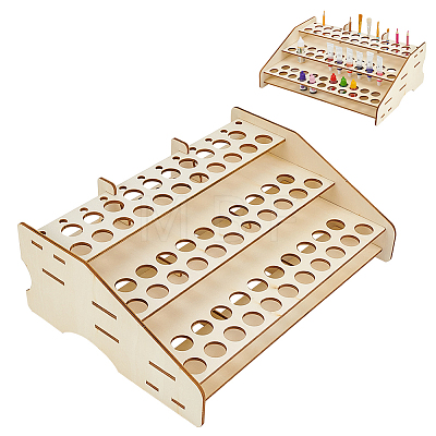 Detachable Wooden Paint Display Shelf AJEW-WH0518-74-1