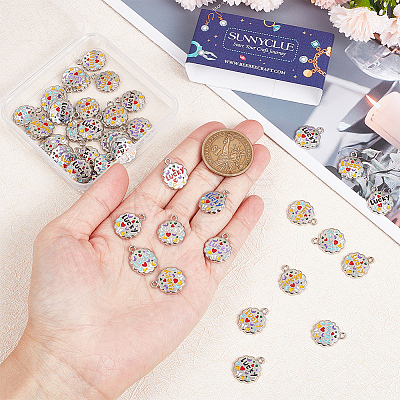 50Pcs Alloy Enamel Pendants ENAM-SC0007-75-1