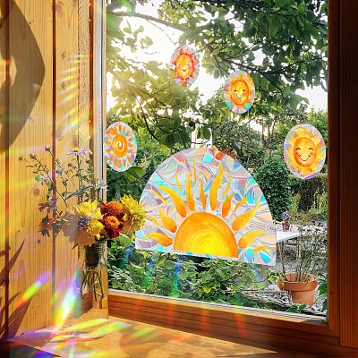 Sun Rainbow Prism Electrostatic Window Stickers PW-WG04C08-01-1