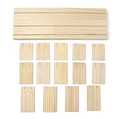 3-Slot Wooden Earring Display Card Stands LS-EDIS-R027-01B-03-1
