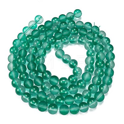 Frosted Transparent Glass Bead Strands GLAA-P065-8mm-14-1