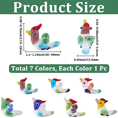 7Pcs 7 Colors Handmade Lampwork Beads LAMP-PA0001-84-1
