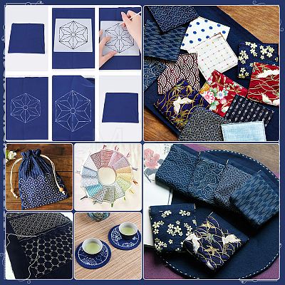 18Pcs PET Embroidery Template DIY-ME0003-65-1