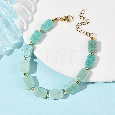 Natural Amazonite Beaded Bracelets for Women BJEW-JB14156-01-1