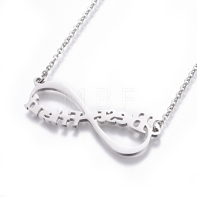 304 Stainless Steel Pendant Necklaces NJEW-E141-36-1