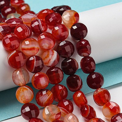 Natural Banded Agate Beads Strands G-K351-A07-02-1