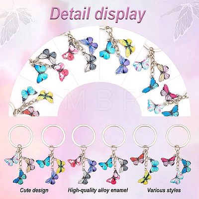 Olycraft 2 Sets Printed Alloy Enamel Keychains KEYC-OC0001-29-1