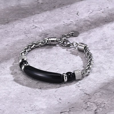 Natural Carnelian Curved Bar Link Bracelet PW-WG96930-01-1