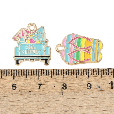 Alloy Enamel Pendants FIND-G100-04G-1
