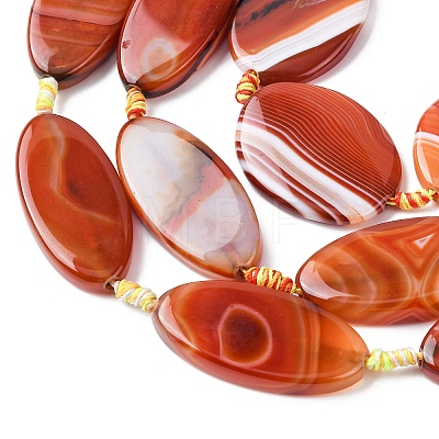 Natural Banded Agate Beads Strands G-P605-F01-01-1